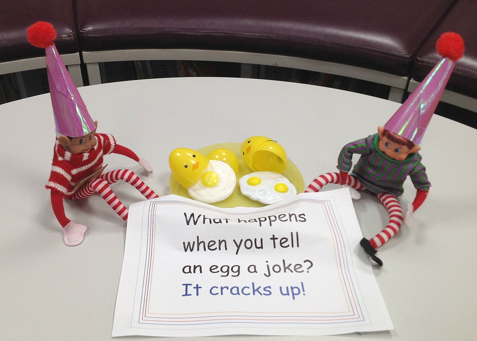 What Happens when you tell an egg a joke? ---------- It Cracks Up!
